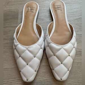 White Quilted Women's Mules